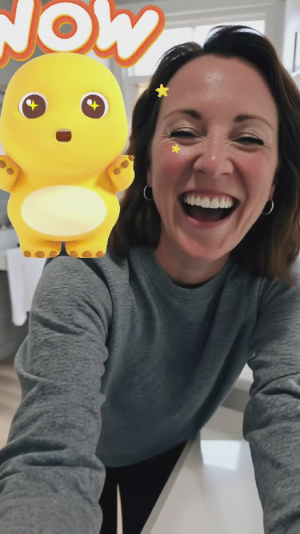 Lovely midwestern looking American woman selfie reaction video after trying her first rinse and clean "hey hey" moment with her new Hey Hey Bidet